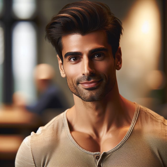 Stylish South Asian Man with Captivating Charm