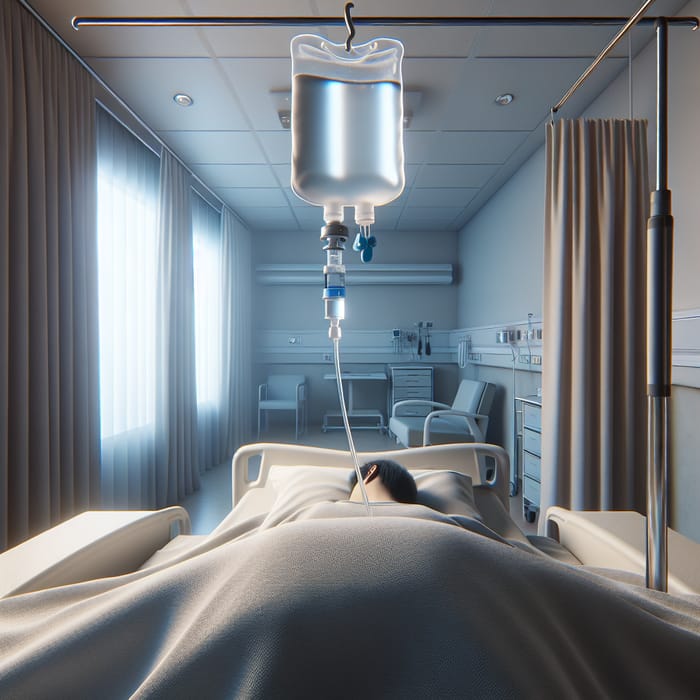 Hospital Room Interior in Hyper-Realistic Style | IV Drip Detail