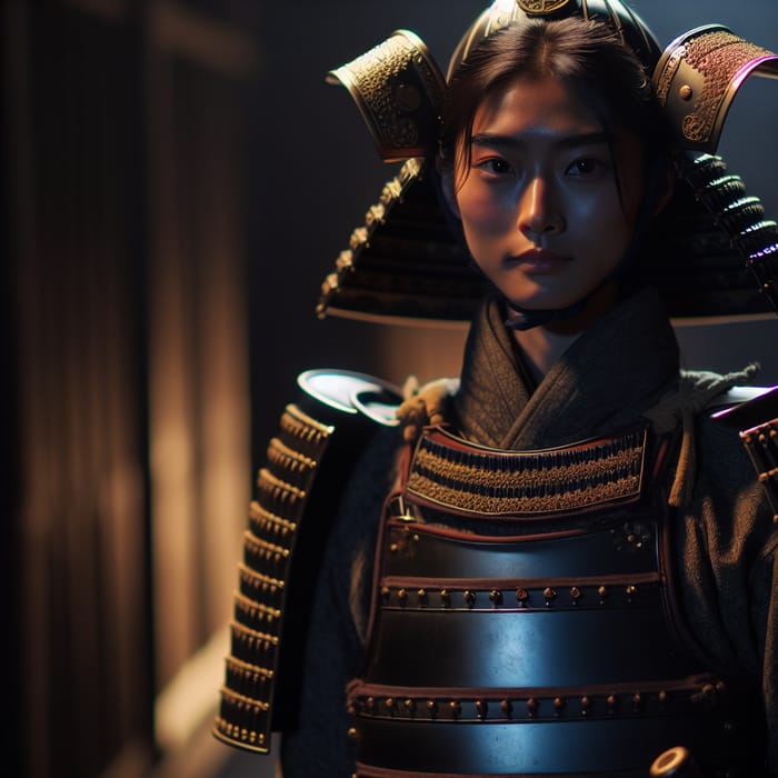 Samurai Armor Girl: A Dignified Warrior's Portrait