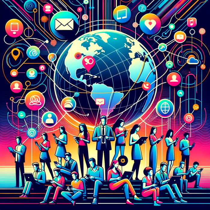 Creative Digital Poster Design for Online Connectivity