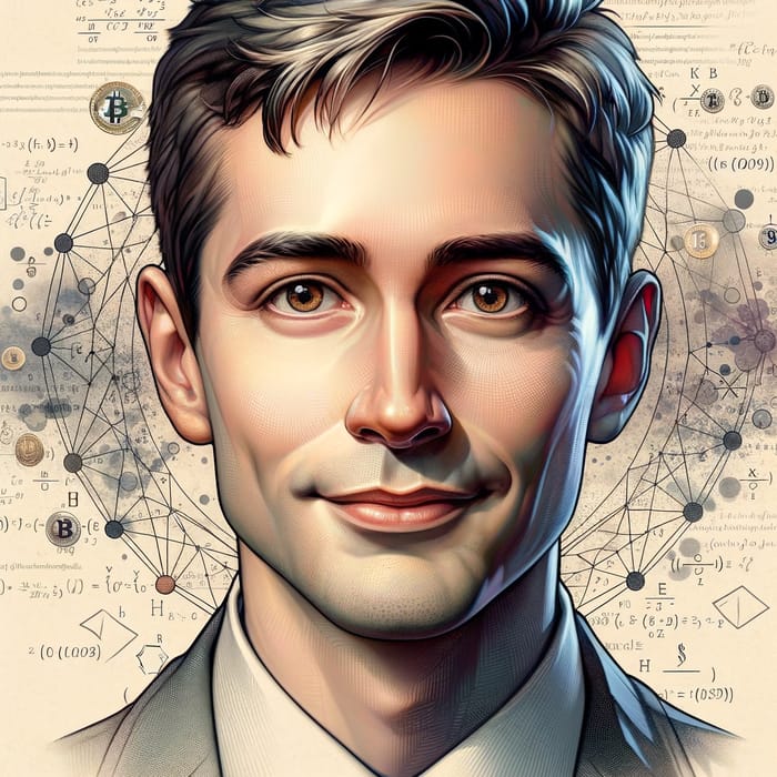 Smart 40-Year-Old Genius Nerd: Crypto Lover & Gambler Portrait