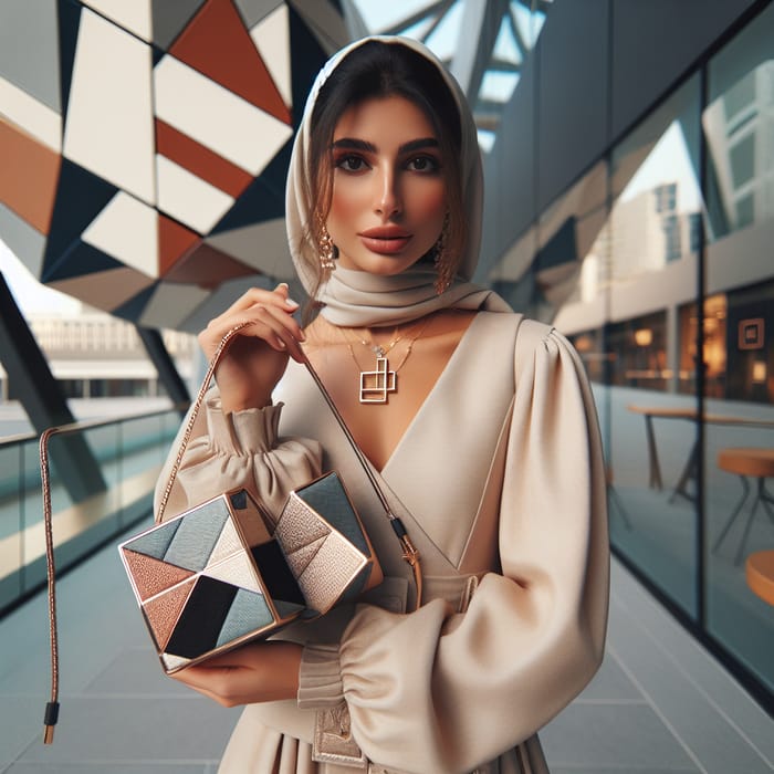 Modern Geometric Female Influencer | Fashionable Middle-Eastern Woman - New Trends