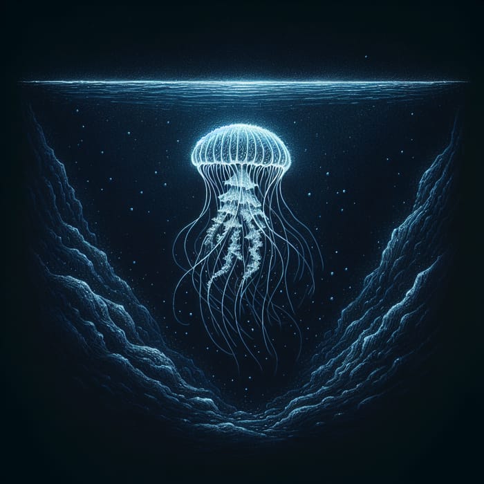 Enigmatic Beauty: Deepwater Jellyfish Doodle Art