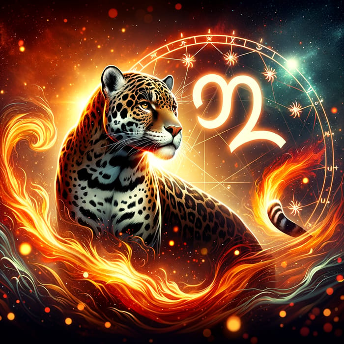 Majestic Jaguar in Sagittarius Fire Element Imagery