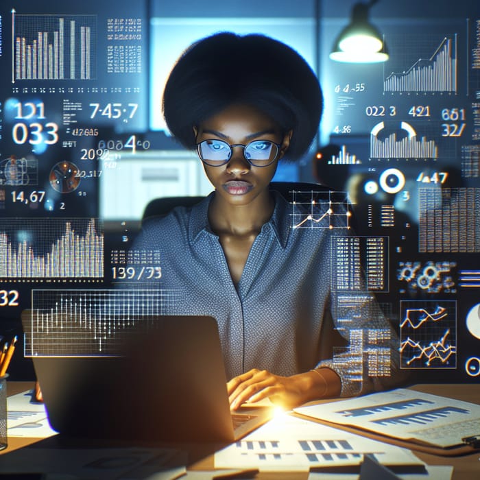 Animated Black Female Data Analyst GIF