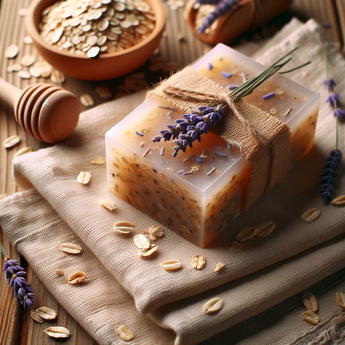 Natural Handmade Soap with Lavender, Honey & Oats