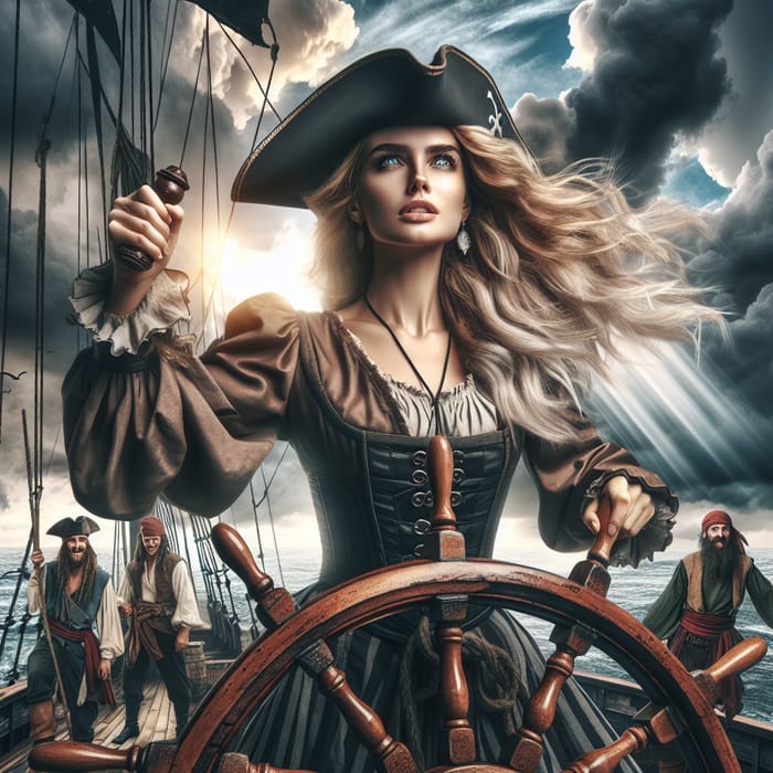 Pirate Captain Jennifer Lawrence Commands Ship Battle