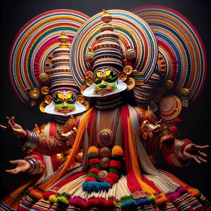 Vibrant Kathakali Dancers & Expressive Cultural Performance