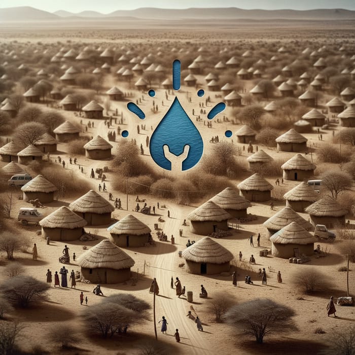 Water Symbol - Nurturing Life in African Desert Village