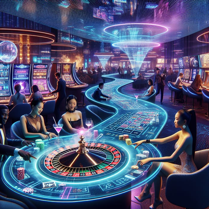 Futuristic Casino: High-Tech Gaming & Energetic Nightlife