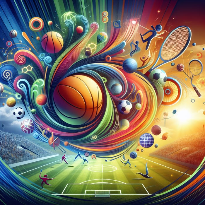 Colorful Abstract Sports Art: Motion & Energy