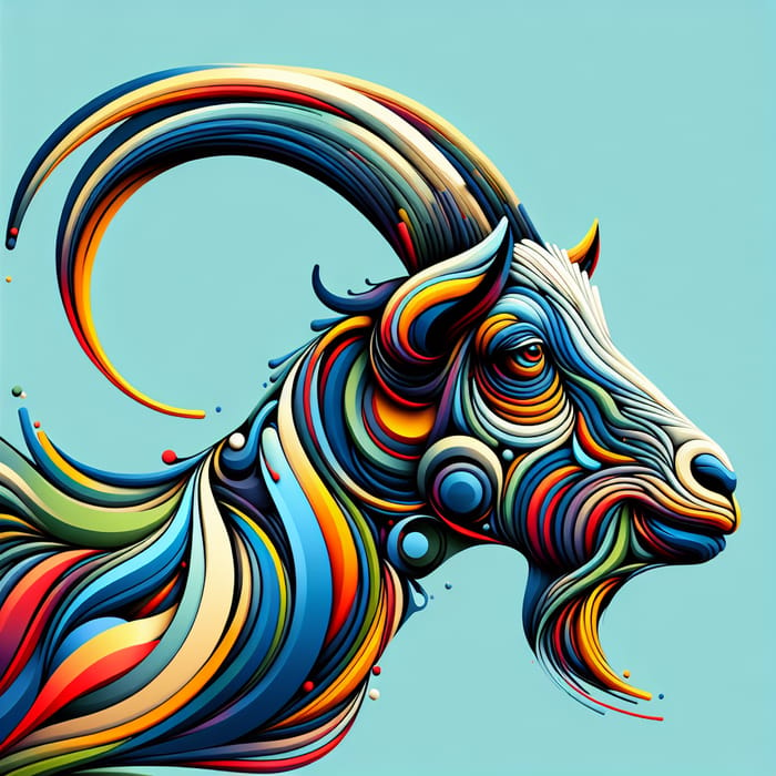 Abstract Goat: Rhythmic Design & Vibrant Colors