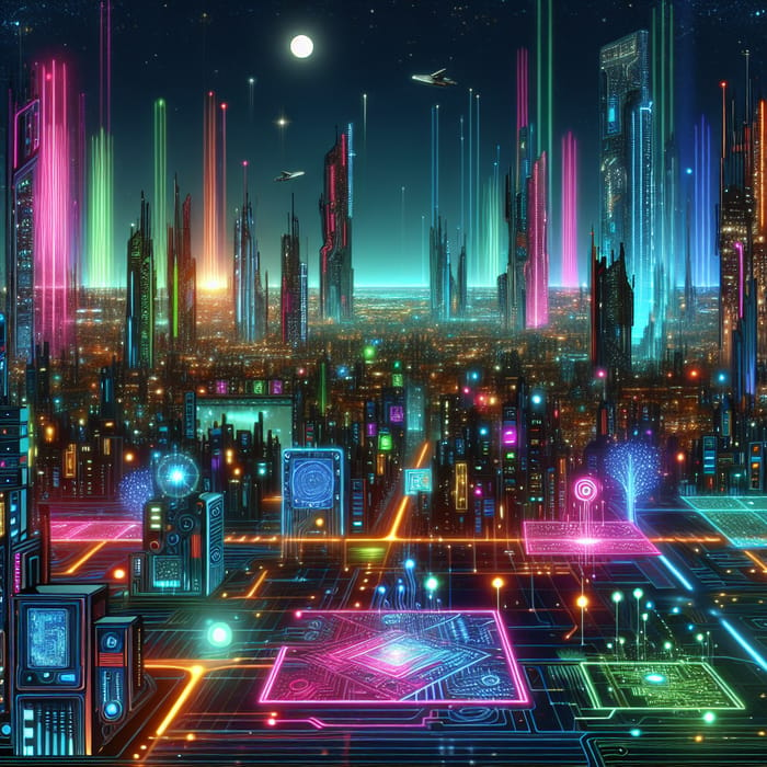 Futuristic Neon Vibes: AK477ONLINE - Sci-Fi Urban Illumination