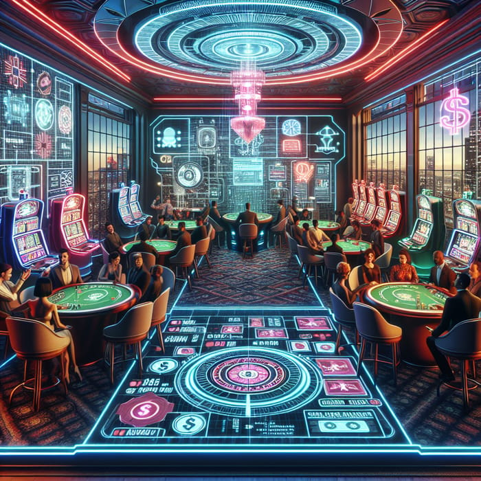 Retro Futuristic Online Casino | Neon Lights & Diverse Players