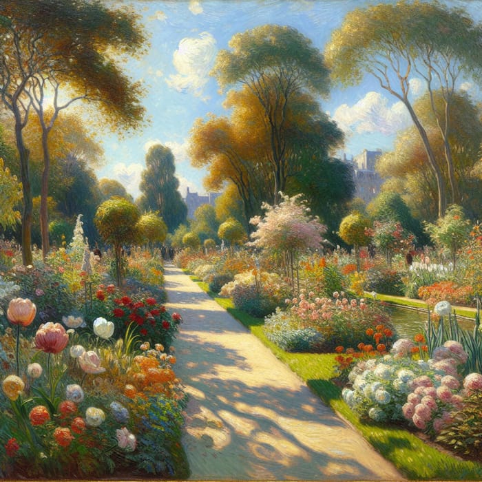 Impressionist Public Garden: A Floral Wonderland