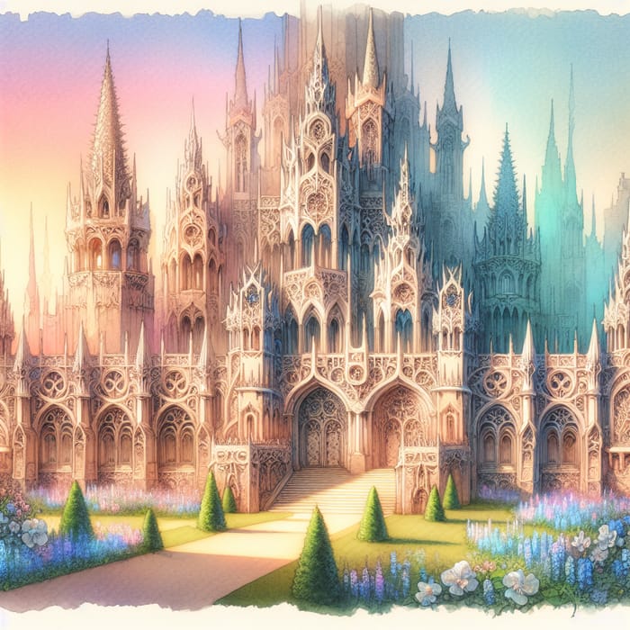 Sublime Fantasy Castle Watercolor Art