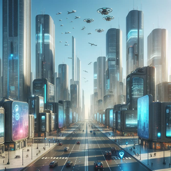 Crystal Clear Futuristic Cityscape: Tomorrow's Realm