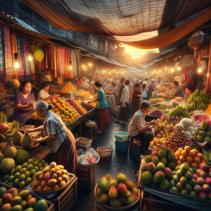 Colorful Thai Market | Tropical Fruits, Local Vendors & Street Food
