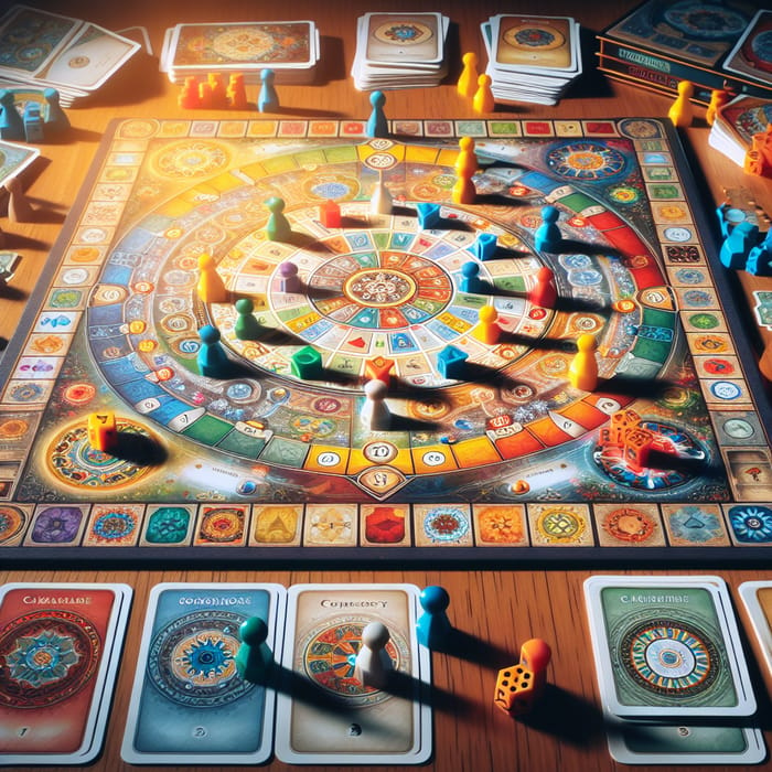 Vibrant Board Game Scene | Lively Play & Colorful Components