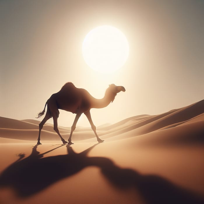 Majestic Camel Silhouette in Desert