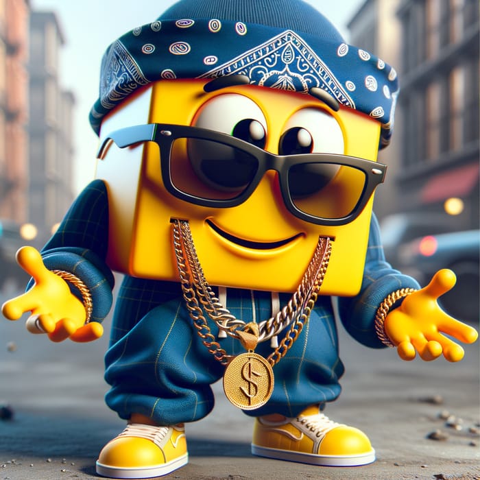 SpongeBob Gangster in Hip-Hop Style: Bold Cartoon Character