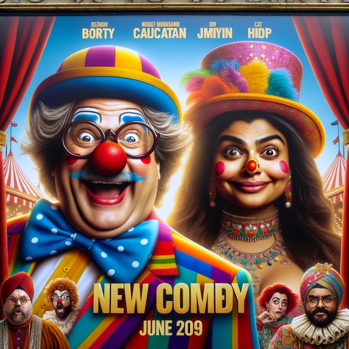 Modern Comedy Poster - Diverse Cast in Circus Theme
