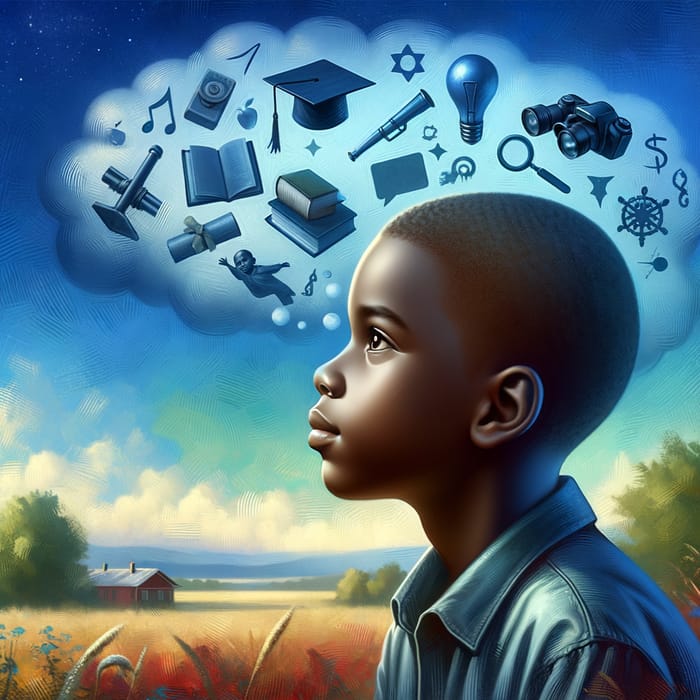 Young Boy Lost in Contemplation | Future Dreams Artwork