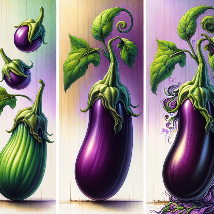 Eggplant Growth - Abstract Artistic Stages