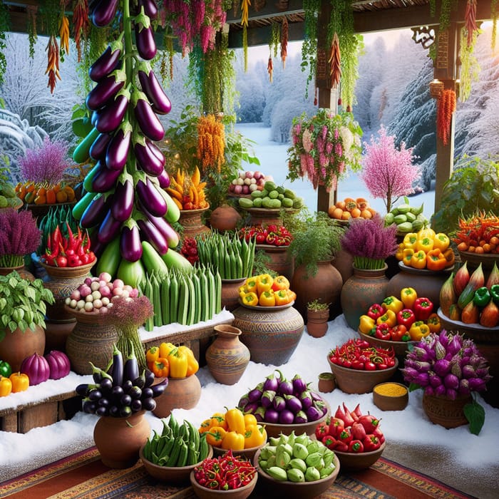 Vibrant Winter Garden with Indian Vegetable Diversity