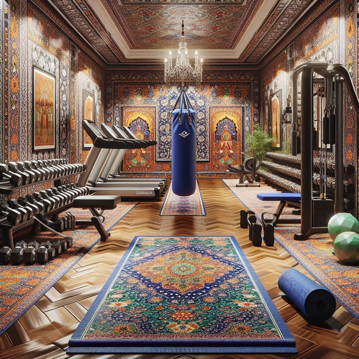 Opulent Home Gym with Indian-Inspired Decor - Fitness Equipment & Accessories