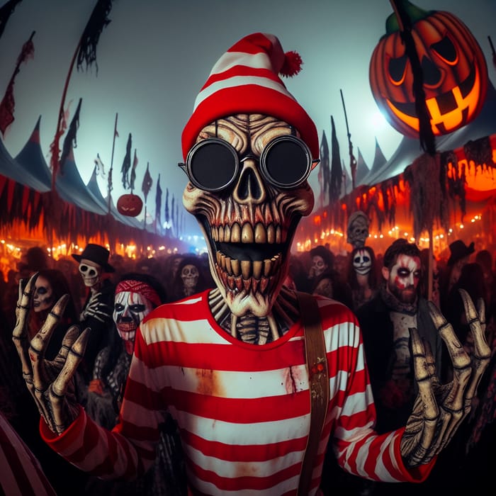 Creepy Carnival with 'Where's Waldo' Theme - Horror-Inspired Scene