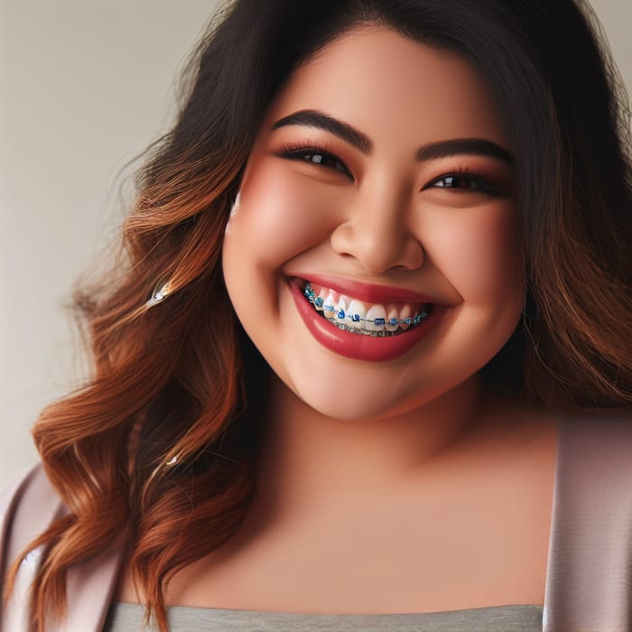 Plus Size Woman Smiling with Braces - Confidence in Style