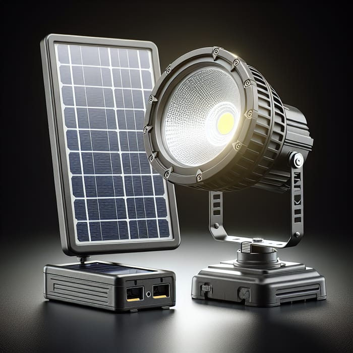 Robust LED Spotlight | Rechargeable Solar Panel