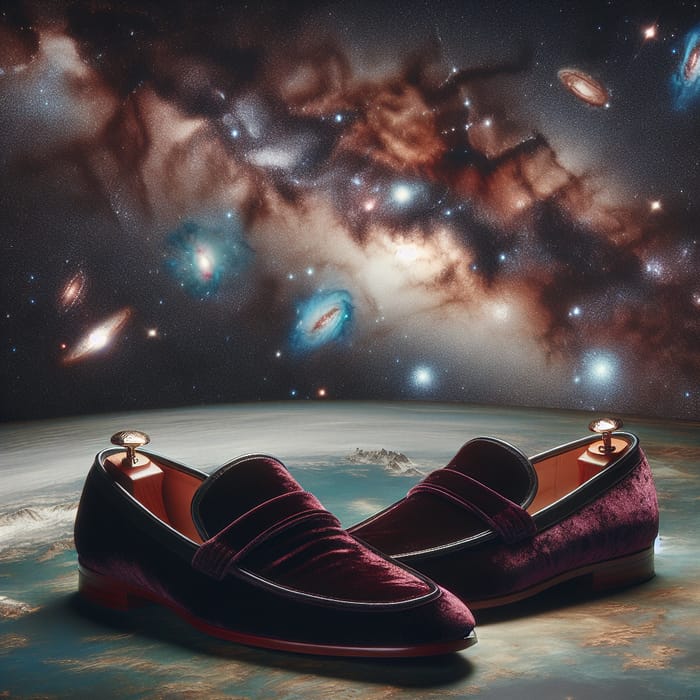 Velvet Loafers in Space - Luxurious Style