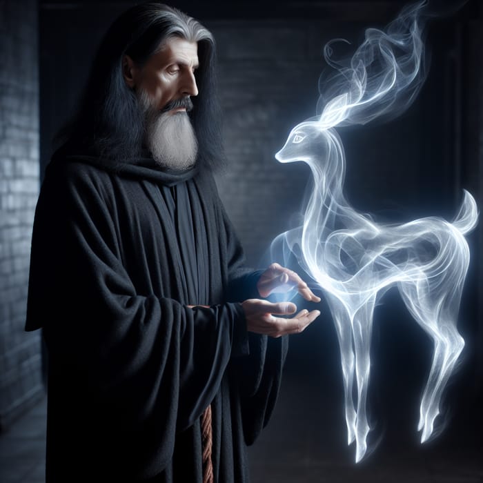 Severus Snape with Patronus | Spectral Doe Fantasy Art