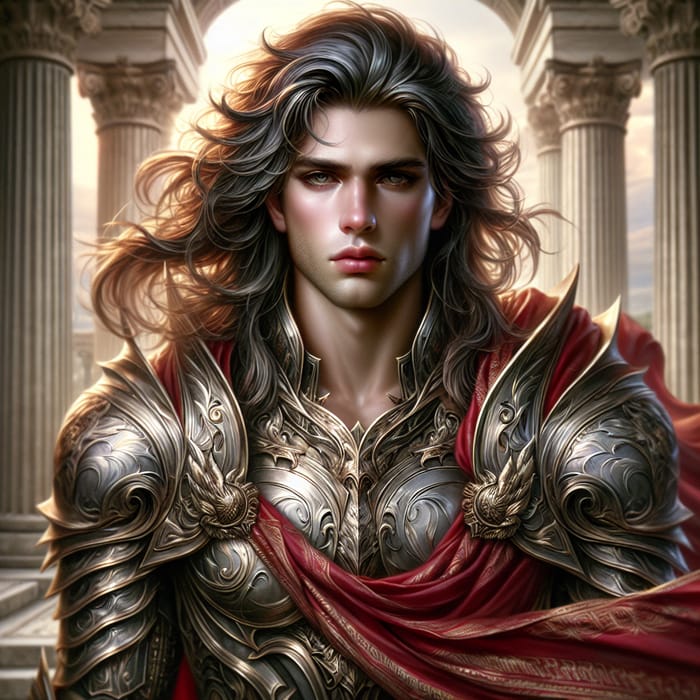 Ares - Greek God of War with Stunning Red Cape and Divine Armor
