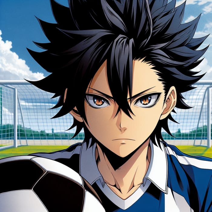 Isagi Yoichi - Determined Male Anime Character in Blue Soccer Uniform
