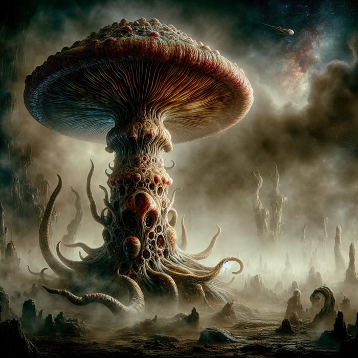 Lovecraftian Fungal Menace - Cosmic Horror Artwork