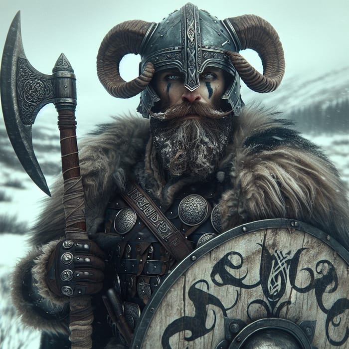 Nordic Warrior Seeker of Good | Snowy Landscape