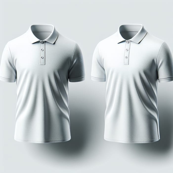White Polo Shirt Template: Front & Back Design