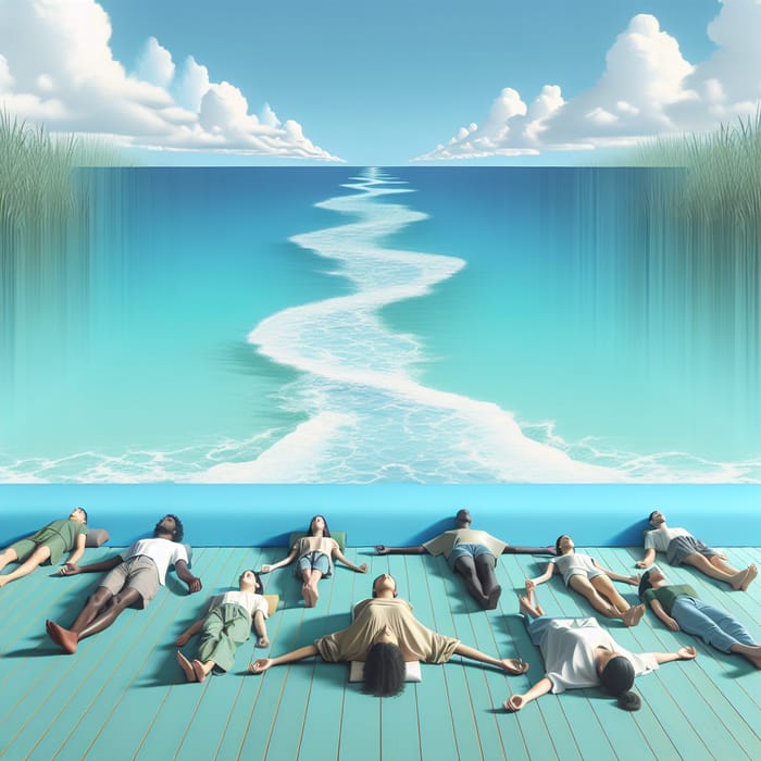 Tranquil Savasana Yoga by the Ocean - Serene Pose Amidst Nature