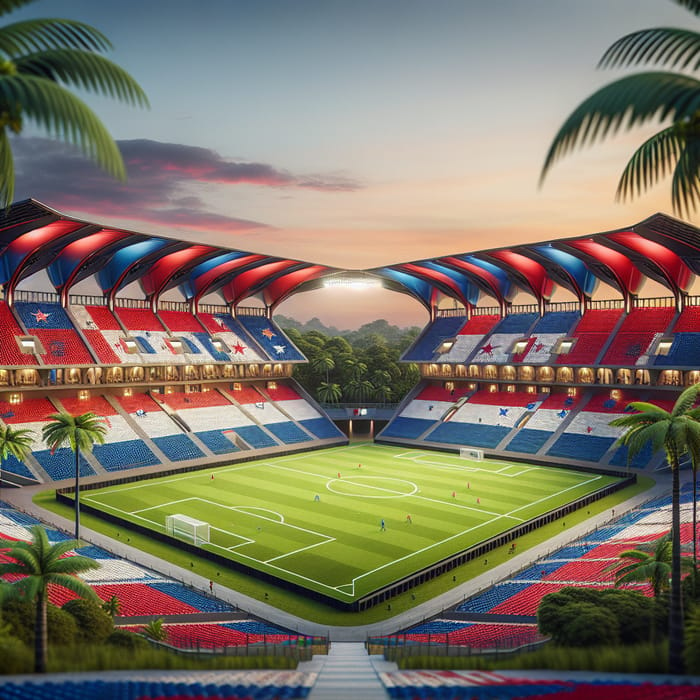 Panama-Inspired Football Stadium in Tropical Setting
