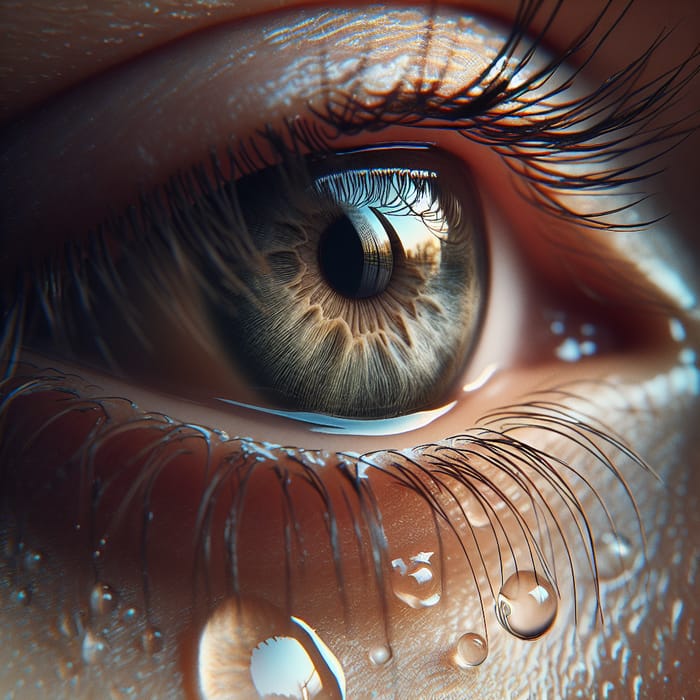 Teary Eye Details - Human Eye Welling Up