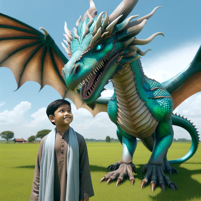 Child with Dragon - Enchanted Moment