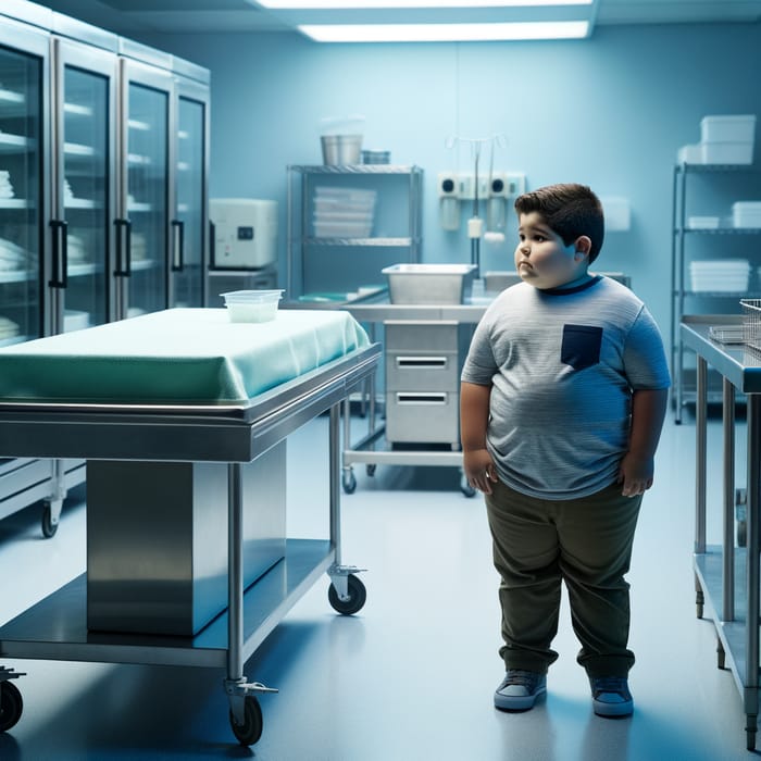 Obese Boy in Morgue