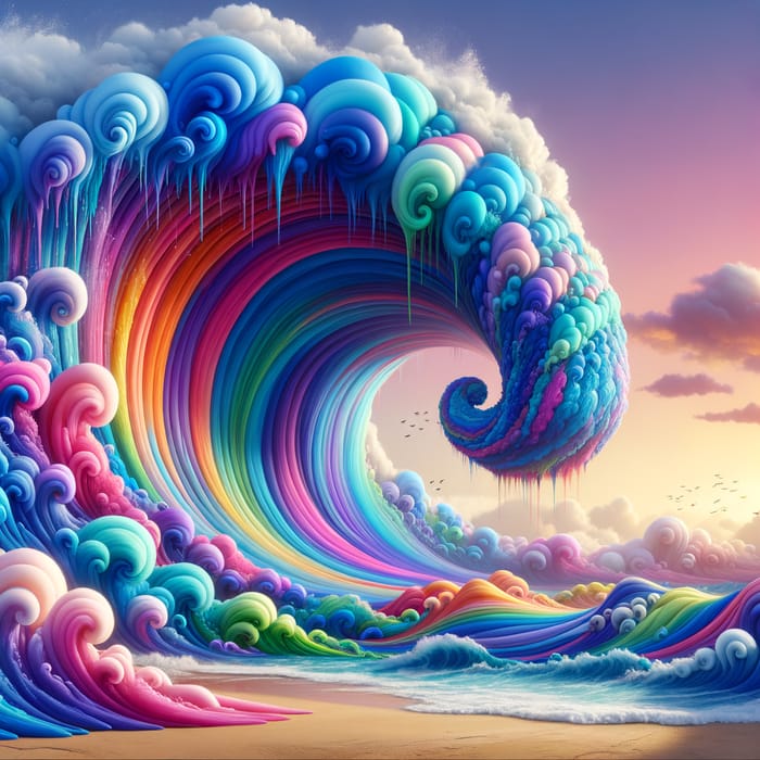 Whimsical Tsunami: A Playful Burst of Color and Energy