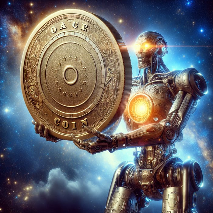ORACLE COIN: Giant Robot Lifts Coin to Universe