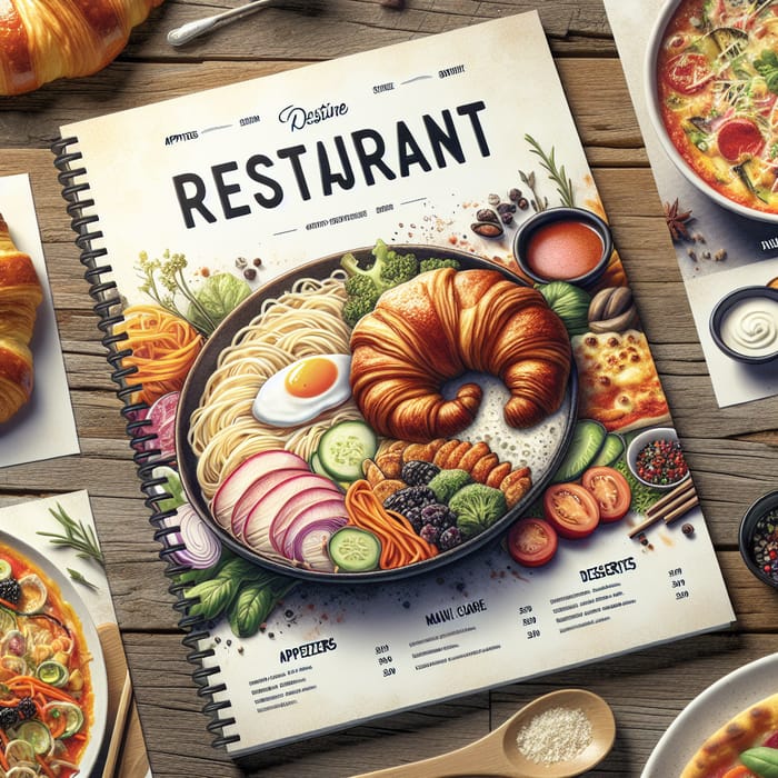 Restaurant Catalog Template: Design Appetizers, Main Course, Desserts & Beverages