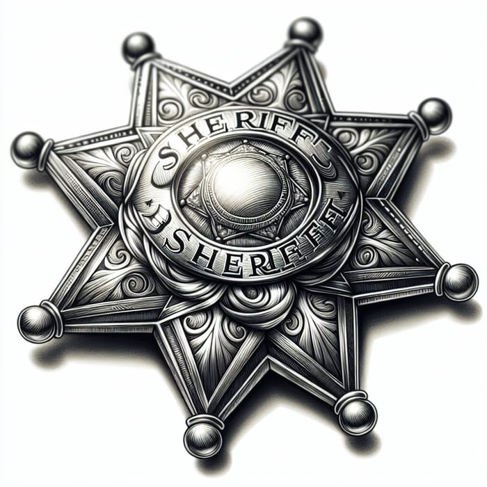 Detailed Sheriff's Star Badge Illustration