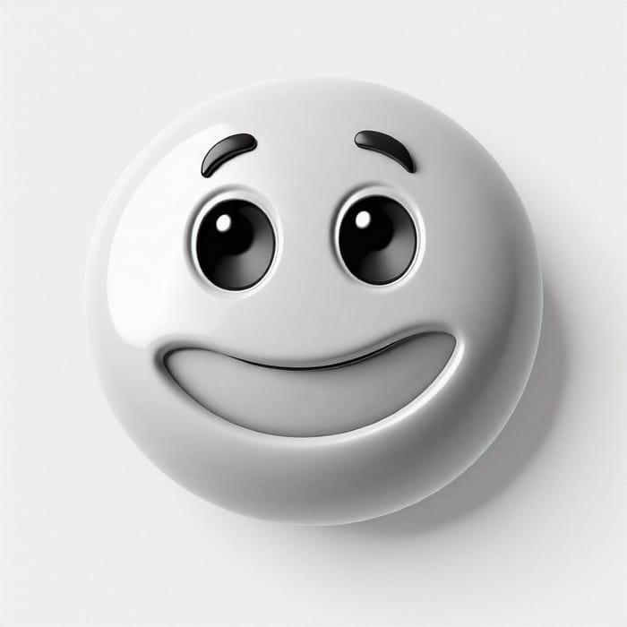 Detailed 3D Smile Emoji Icon - Friendly & Cute Design
